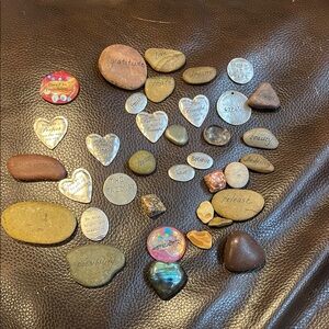 Inspirational Stone and Metal Token Set